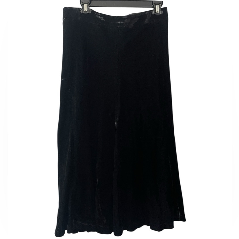 J.Jill Black Velvet Maxi Skirt Petite 10 | Soft A-Line Holiday Party Classic - Picture 6 of 6